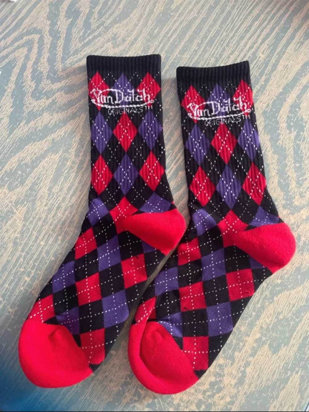 Mens Von Dutch Retro Argyle Crew Socks